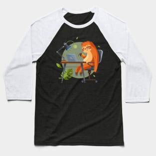 Sloth programmer working on laptop Baseball T-Shirt